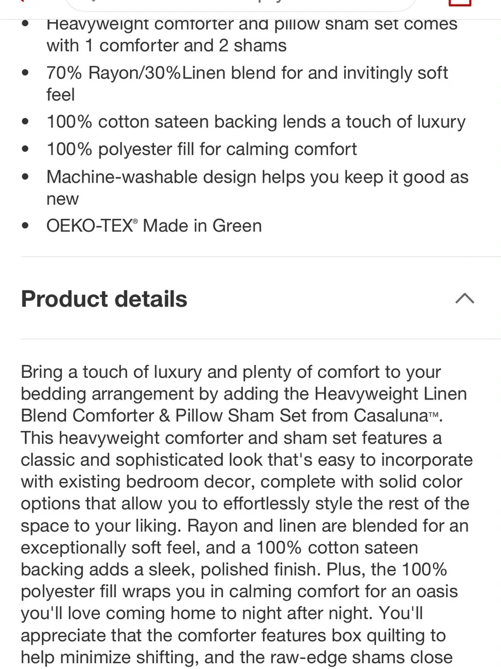 Casaluna F/Q Heavyweight Linen Blend Comforter Set - Dark Teal Blue